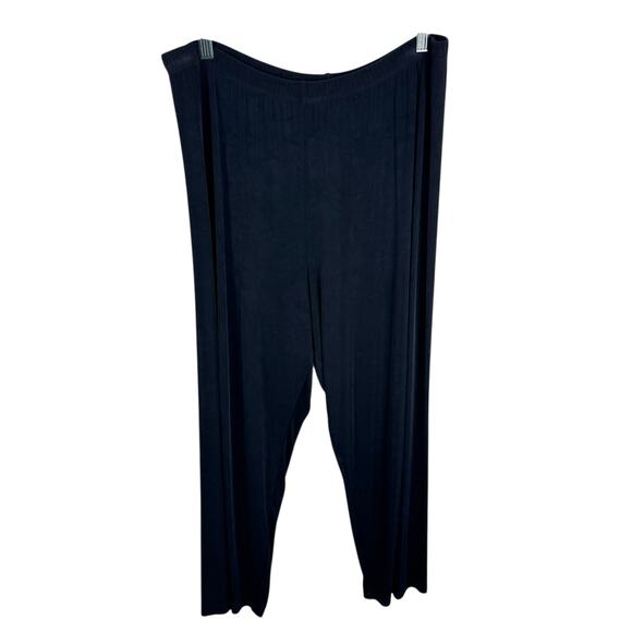 Chico's Private Edition Vintage Black Liquid Knit Elastic Waist Cropped Pants XL - Picture 1 of 4